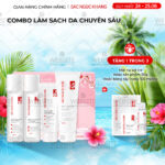 Combo Làm Sạch Da Chuyên Sâu Sắc Ngọc Khang (Sữa rửa mặt Thảo Dược 100g + Nước Hoa Hồng Thảo Dược 145ml + Nước Tẩy Trang Thảo Dược 145ml + Tẩy TBC 120g)
