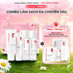 Combo Làm Sạch Da Chuyên Sâu Sắc Ngọc Khang (Sữa rửa mặt Thảo Dược 100g + Nước Hoa Hồng Thảo Dược 145ml + Nước Tẩy Trang Thảo Dược 145ml + Tẩy TBC 120g)