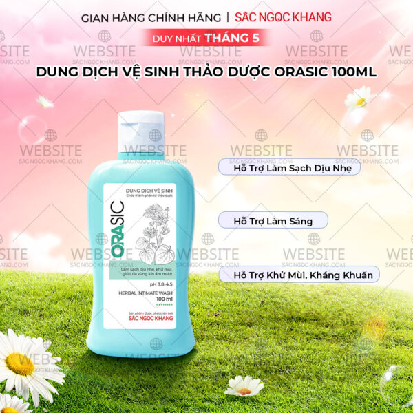 Dung Dịch Vệ Sinh Thảo Dược Orasic Sắc Ngọc Khang (Herbal Intimate Wash) 100ml