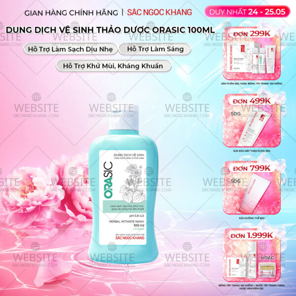 Dung Dịch Vệ Sinh Thảo Dược Orasic Sắc Ngọc Khang (Herbal Intimate Wash) 100ml