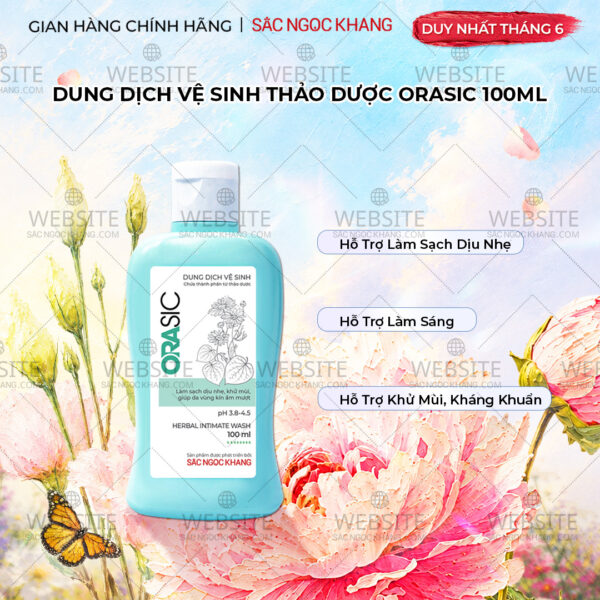 Dung Dịch Vệ Sinh Thảo Dược Orasic Sắc Ngọc Khang (Herbal Intimate Wash) 100ml