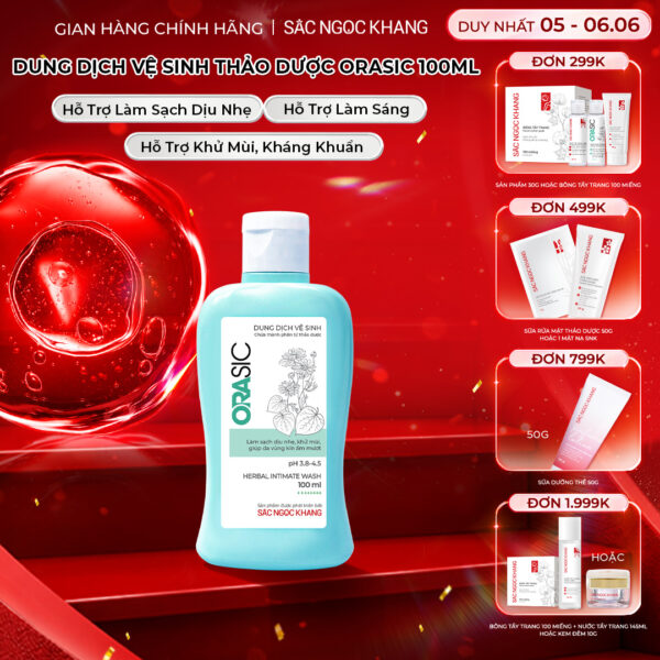 Dung Dịch Vệ Sinh Thảo Dược Orasic Sắc Ngọc Khang (Herbal Intimate Wash) 100ml