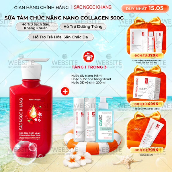 [MỚI] Sữa Tắm Chức Năng Nano Collagen Sắc Ngọc Khang 500g