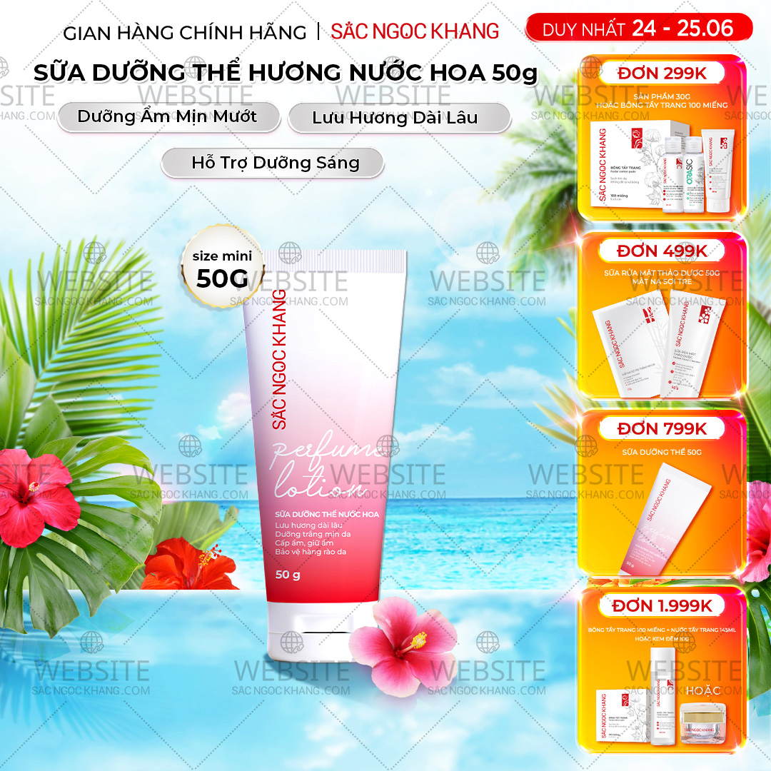 1731599120227929048 Sữa Dưỡng Thể Nước Hoa Dưỡng Trắng Da Mịn Màng Sắc Ngọc Khang 50g - Ảnh 1