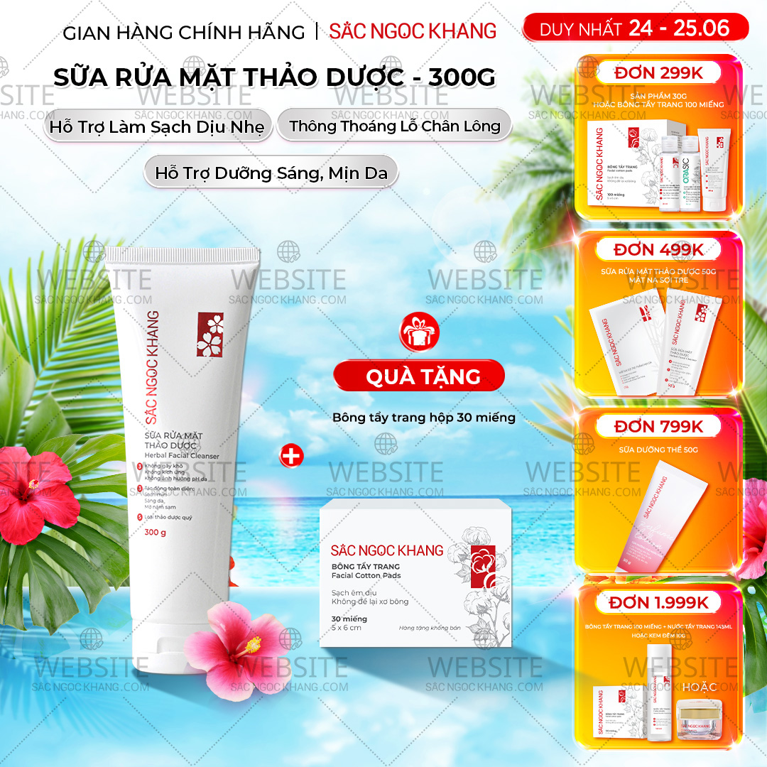 1731654673272965080 Sữa Rửa Mặt Thảo Dược Dịu Nhẹ Sắc Ngọc Khang (Herbal Facial Cleanser) 300g - Ảnh 1