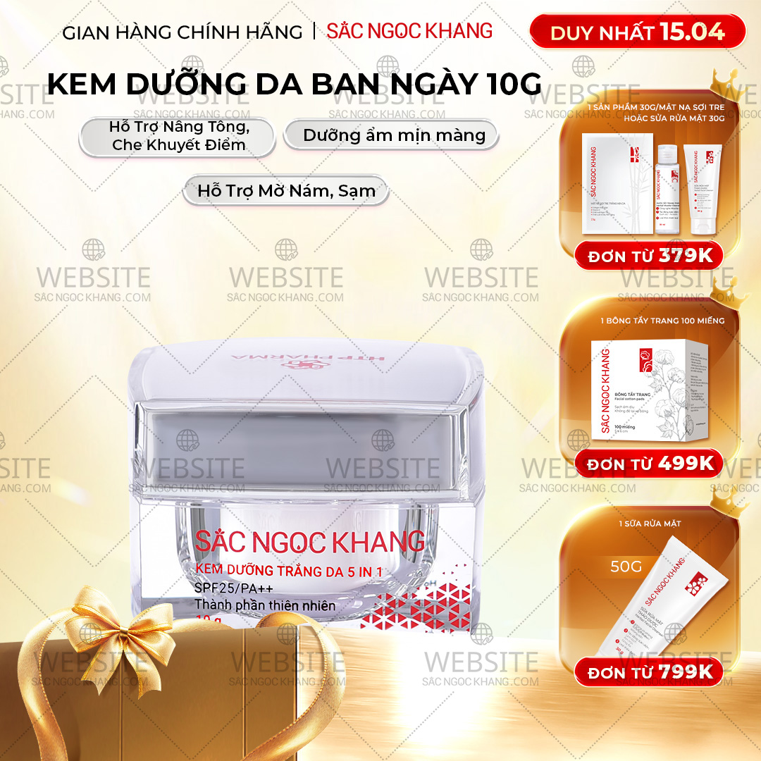 1734303641530632152 Kem Dưỡng Trắng Da Ban Ngày 5 in 1 - Sắc Ngọc Khang 10g - Ảnh 1