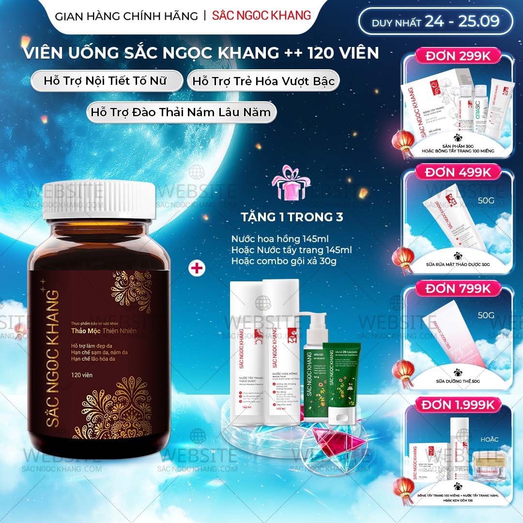 1729621467653508056 Viên Uống Hỗ Trợ Cải Thiệm Sạm Nám, Làm Đều Màu Da Sắc Ngọc Khang ++ 120v - Ảnh 1