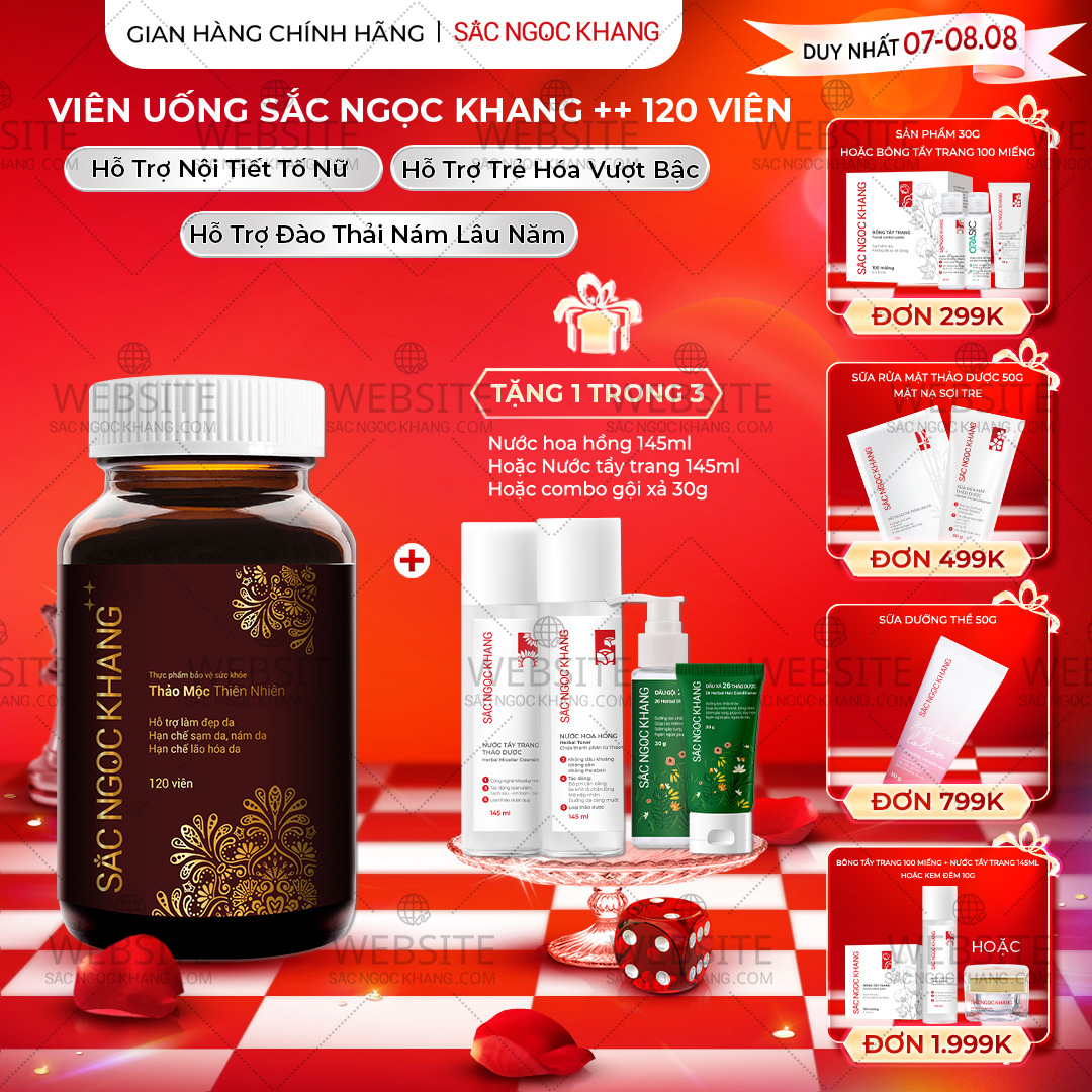 1729621467653508056 Viên Uống Mờ Nám, Hạn Chế Lão Hóa, Khỏe Đẹp Da Sắc Ngọc Khang ++ 120v - Ảnh 1