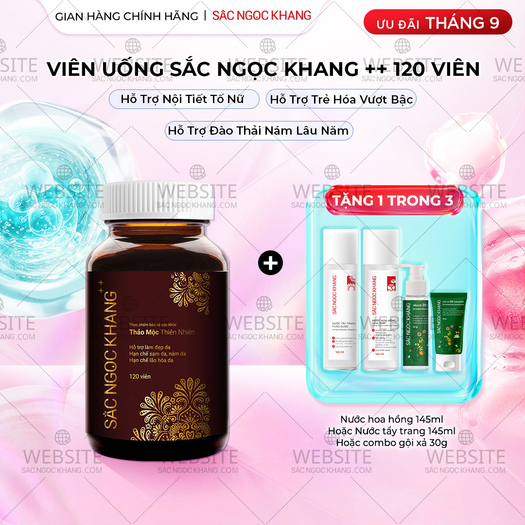 1729621467653508056 Viên Uống Mờ Nám, Hạn Chế Lão Hóa, Khỏe Đẹp Da Sắc Ngọc Khang ++ 120v - Ảnh 1