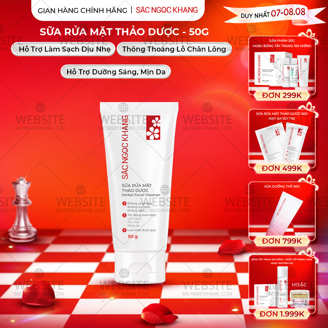 1729621512608910296 Sữa Rửa Mặt Thảo Dược Sắc Ngọc Khang (Herbal Facial Cleanser) 50g - Ảnh 1