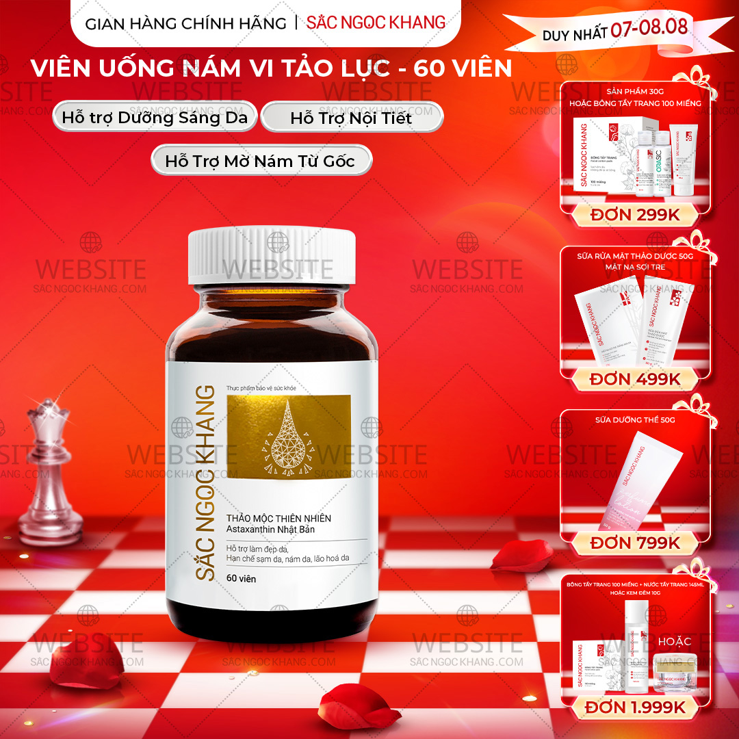 1729621518220495832 Viên Uống Vi Tảo Lục Sắc Ngọc Khang Mờ Nám, Đẹp Da, Hạn Chế Lão Hóa 60v - Ảnh 1