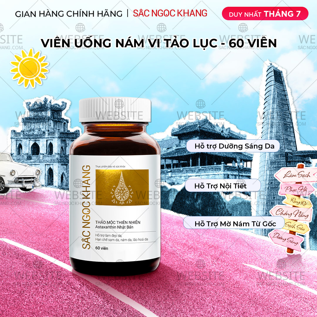1729621518220495832 Viên Uống Vi Tảo Lục Sắc Ngọc Khang Mờ Nám, Đẹp Da, Hạn Chế Lão Hóa 60v - Ảnh 1