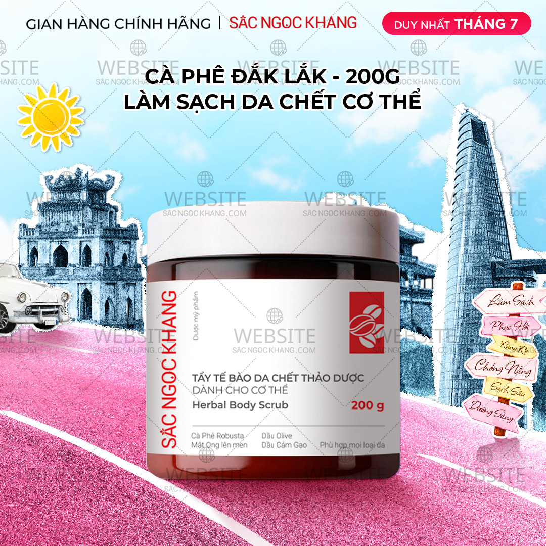 1729622575212956632 Tẩy Tế Bào Chết Thảo Dược Sắc Ngọc Khang Dành Cho Cơ Thể (Herbal Body Scrub) (hũ 200g) - Ảnh 1