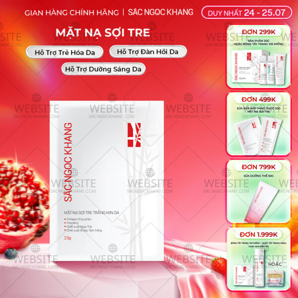 Mặt Nạ Sợi Tre Trắng Mịn Da Sắc Ngọc Khang (1 miếng/23g)