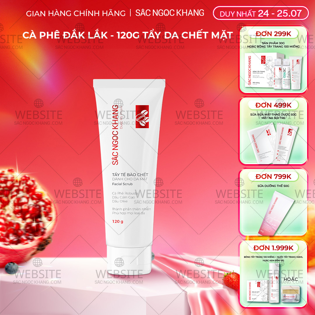 1729636992310545368 Tẩy Tế Bào Chết Cà Phê Dành Cho Da Mặt Sắc Ngọc Khang (Facial Scrub) (Tuýp 120 g) - Ảnh 1