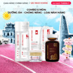 Combo Mờ Nám, Đẹp Da Sắc Ngọc Khang: Sữa Rửa Mặt 50g, Nước Tẩy Trang Thảo Dược 145ml, Nước Hoa Hồng Thảo Dược 145ml, Kem Dưỡng Da Ban Đêm 10g, Kem Chống Nắng "Sa Mạc", Viên Uống Sắc Ngọc Khang ++ 60v (Phiên bản cao cấp)