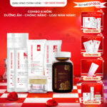 Combo Mờ Nám, Đẹp Da Sắc Ngọc Khang: Sữa Rửa Mặt 50g, Nước Tẩy Trang Thảo Dược 145ml, Nước Hoa Hồng Thảo Dược 145ml, Kem Dưỡng Da Ban Đêm 10g, Kem Chống Nắng "Sa Mạc", Viên Uống Sắc Ngọc Khang ++ 60v (Phiên bản cao cấp)