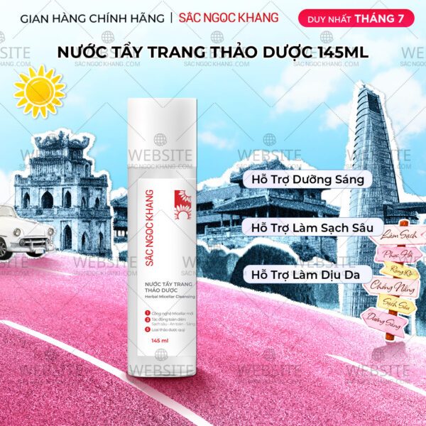 Nước Tẩy Trang Thảo Dược Sắc Ngọc Khang 145ml (Micellar Cleansing Water)