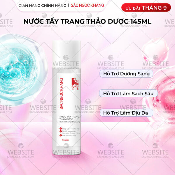 Nước Tẩy Trang Thảo Dược Sắc Ngọc Khang 145ml (Micellar Cleansing Water)