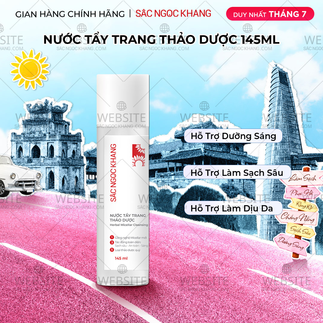 1729646951331171288 Nước Tẩy Trang Thảo Dược Sắc Ngọc Khang 145ml (Micellar Cleansing Water) - Ảnh 1
