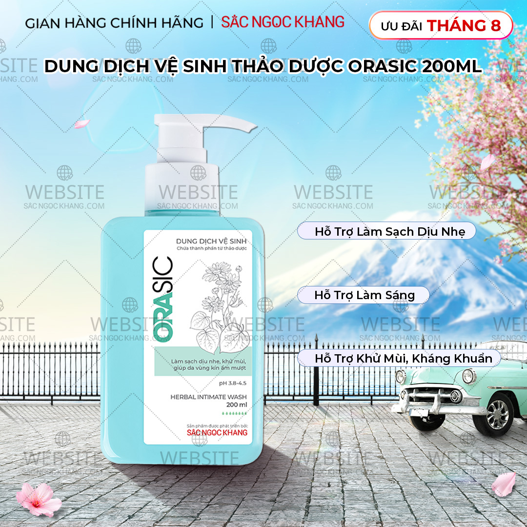 1729650541572492248 Dung Dịch Vệ Sinh Thảo Dược Orasic Dưỡng Hồng Sắc Ngọc Khang (Herbal Intimate Wash) 200ml - Ảnh 1