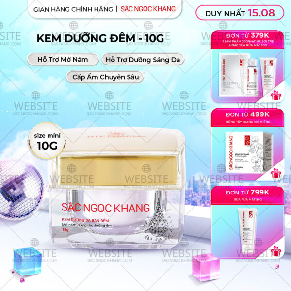 Kem Dưỡng Da Ban Đêm Sắc Ngọc Khang 10g - Dưỡng ẩm, mờ nám sạm, tàn nhang