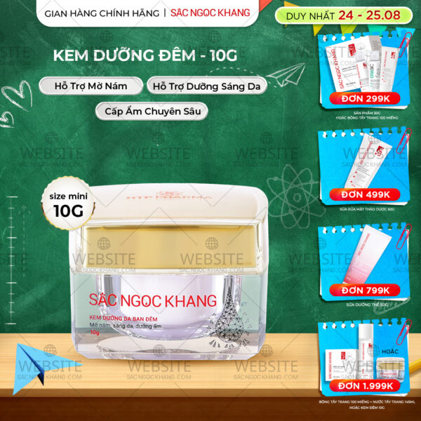 Kem Dưỡng Da Ban Đêm Sắc Ngọc Khang 10g - Dưỡng ẩm, mờ nám sạm, tàn nhang