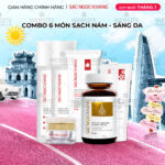 Combo Toàn Diện Mờ Nám, Đẹp Da Sắc Ngọc Khang: Nước tẩy trang 145ml, sữa rửa mặt 50g, nước hoa hồng 145ml, kem chống nắng 50g, kem dưỡng da ban đêm 10g, viên uống vi tảo lục 60v (phiên bản thường)