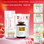 Combo Toàn Diện Mờ Nám, Đẹp Da Sắc Ngọc Khang: Nước tẩy trang 145ml, sữa rửa mặt 50g, nước hoa hồng 145ml, kem chống nắng 50g, kem dưỡng da ban đêm 10g, viên uống vi tảo lục 60v (phiên bản thường)