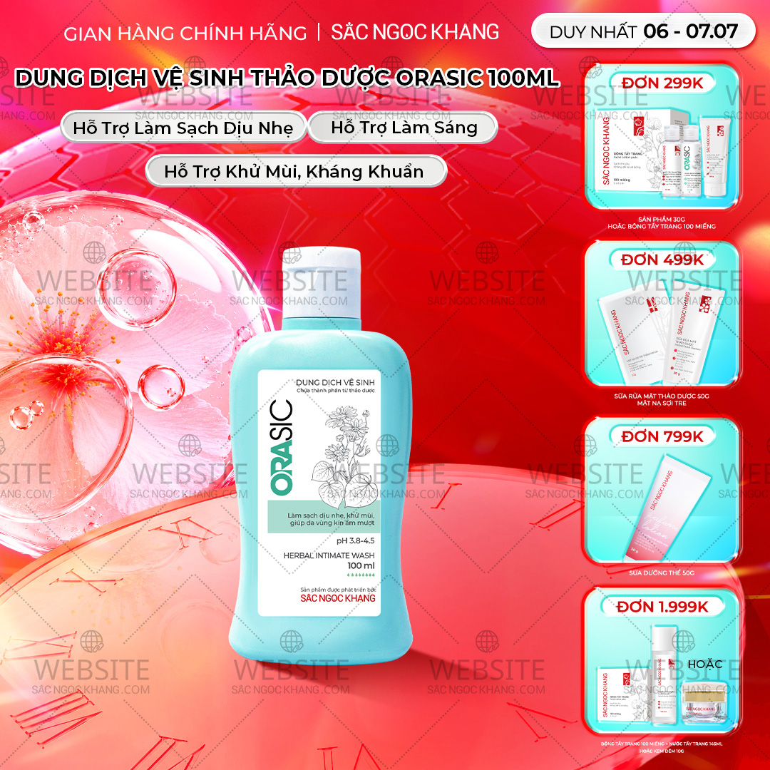 1730620568170367960 Dung Dịch Vệ Sinh Thảo Dược Orasic Sắc Ngọc Khang (Herbal Intimate Wash) 100ml - Ảnh 1