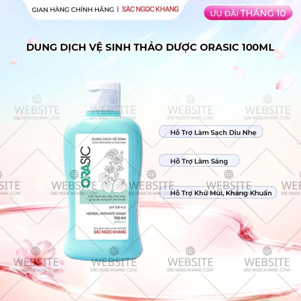 Dung Dịch Vệ Sinh Thảo Dược Orasic Sắc Ngọc Khang (Herbal Intimate Wash) 100ml