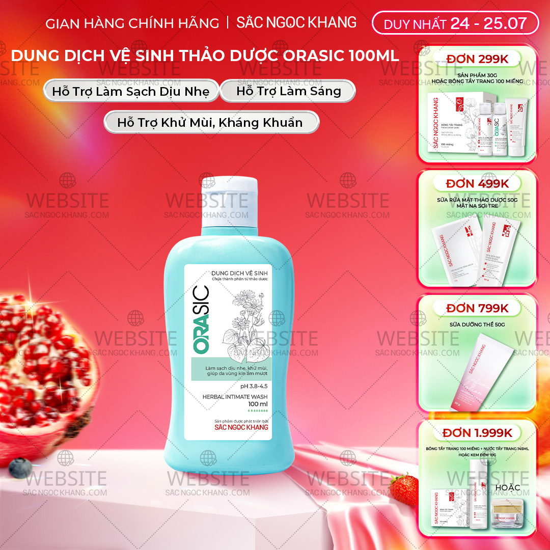 1730620568170367960 Dung Dịch Vệ Sinh Thảo Dược Orasic Sắc Ngọc Khang (Herbal Intimate Wash) 100ml - Ảnh 1