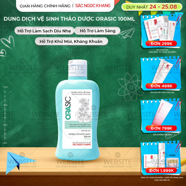 Dung Dịch Vệ Sinh Thảo Dược Orasic Sắc Ngọc Khang (Herbal Intimate Wash) 100ml