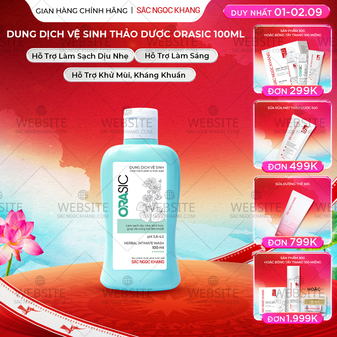 1730620568170367960 Dung Dịch Vệ Sinh Thảo Dược Orasic Sắc Ngọc Khang (Herbal Intimate Wash) 100ml - Ảnh 1