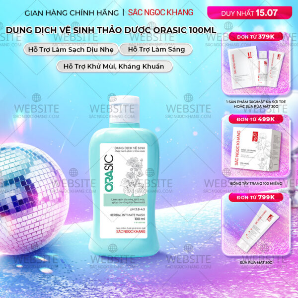 Dung Dịch Vệ Sinh Thảo Dược Orasic Sắc Ngọc Khang (Herbal Intimate Wash) 100ml