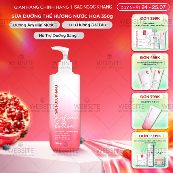 Sữa Dưỡng Thể Nước Hoa Dưỡng Trắng Da Mịn Màng Sắc Ngọc Khang 350g