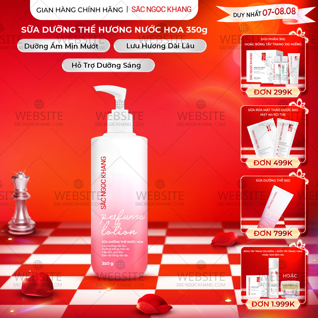 1731598387505302488 Sữa Dưỡng Thể Nước Hoa Dưỡng Trắng Da Mịn Màng Sắc Ngọc Khang 350g - Ảnh 1