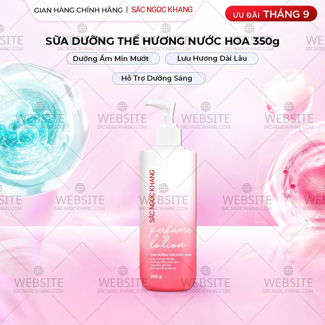 1731598387505302488 Sữa Dưỡng Thể Nước Hoa Dưỡng Trắng Da Mịn Màng Sắc Ngọc Khang 350g - Ảnh 1