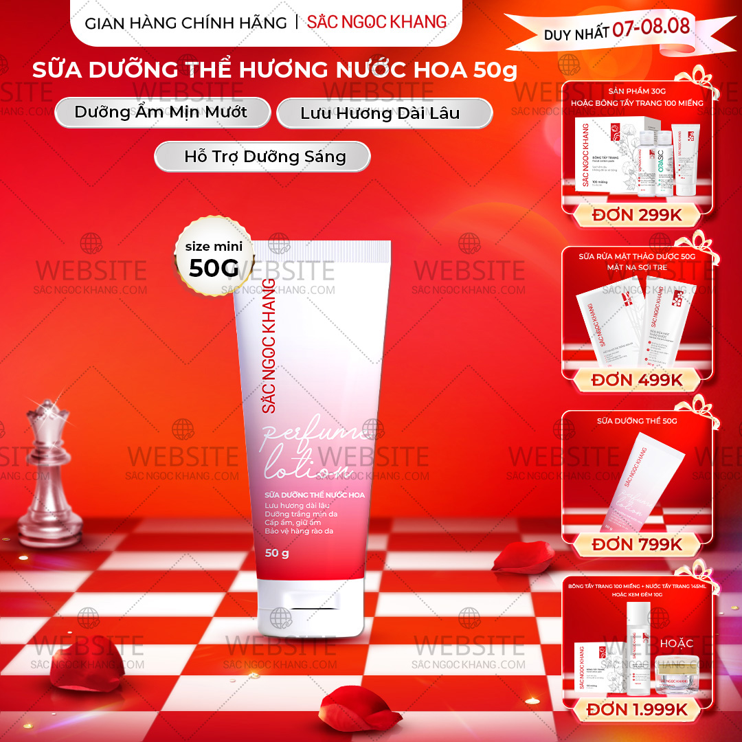 1731599120227929048 Sữa Dưỡng Thể Nước Hoa Dưỡng Trắng Da Mịn Màng Sắc Ngọc Khang 50g - Ảnh 1