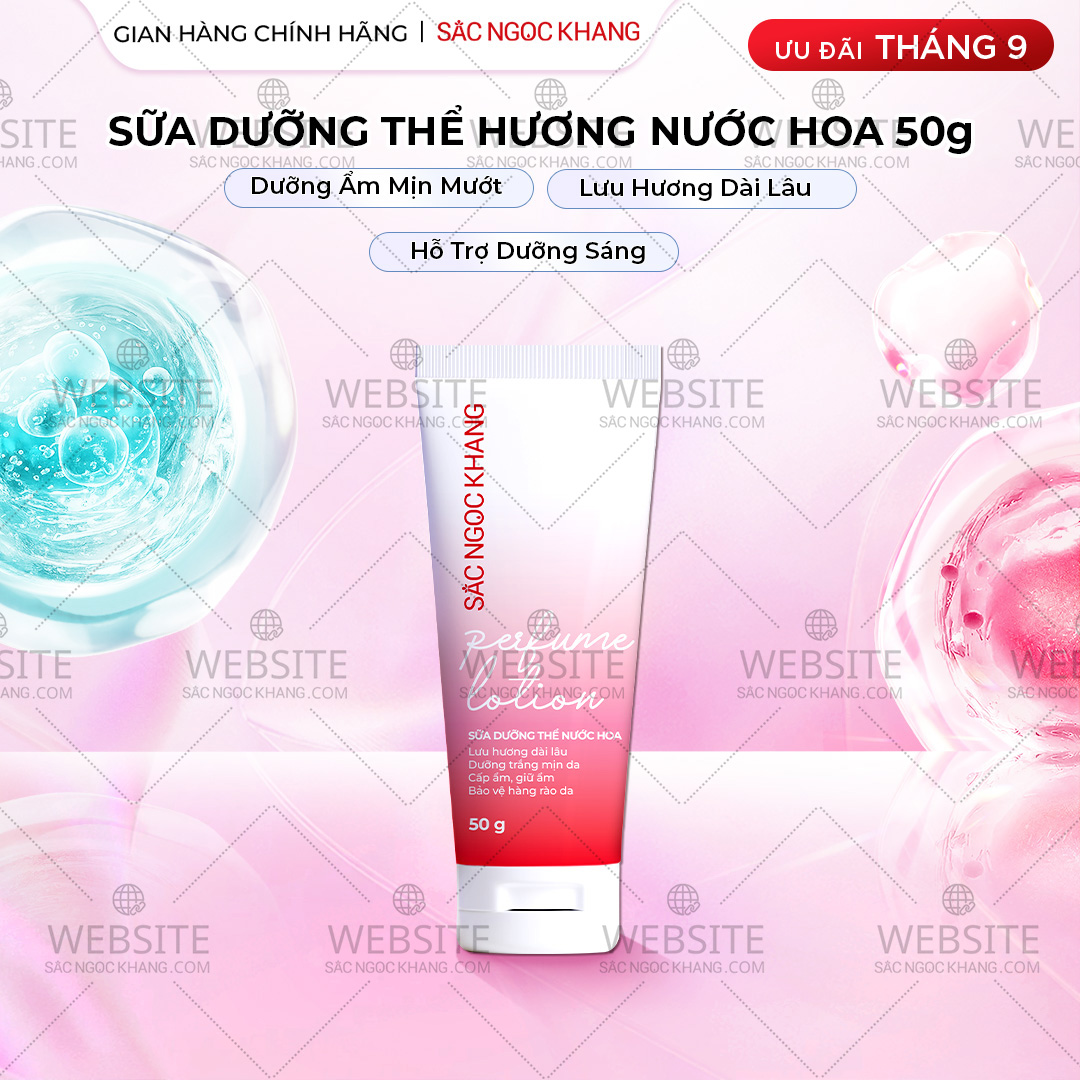 1731599120227929048 Sữa Dưỡng Thể Nước Hoa Dưỡng Trắng Da Mịn Màng Sắc Ngọc Khang 50g - Ảnh 1