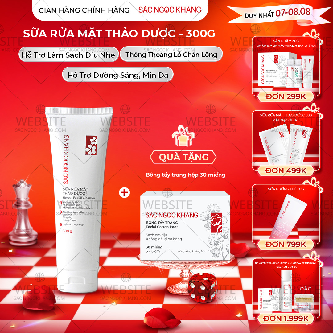 1731654673272965080 Sữa Rửa Mặt Thảo Dược Dịu Nhẹ Sắc Ngọc Khang (Herbal Facial Cleanser) 300g - Ảnh 1