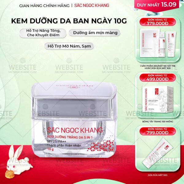 Kem Dưỡng Trắng Da Ban Ngày 5 in 1 SẮC NGỌC KHANG 10g