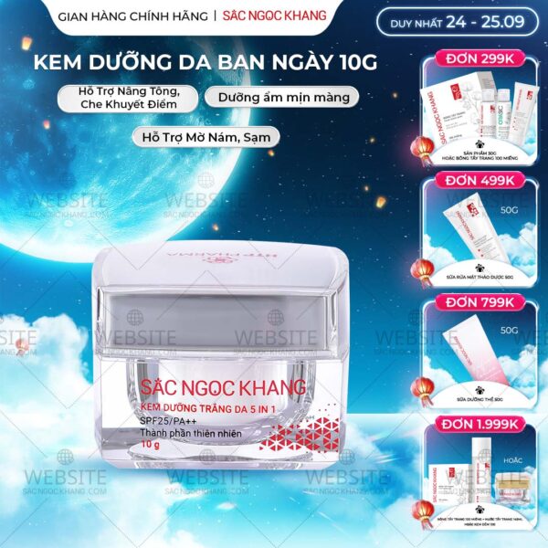 Kem Dưỡng Trắng Da Ban Ngày 5 in 1 SẮC NGỌC KHANG 10g
