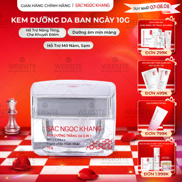 Kem Dưỡng Trắng Da Ban Ngày 5 in 1 SẮC NGỌC KHANG 10g