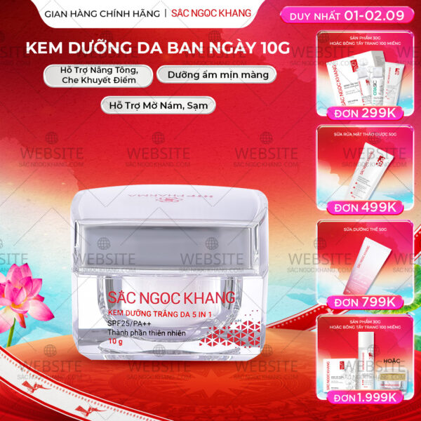 Kem Dưỡng Trắng Da Ban Ngày 5 in 1 SẮC NGỌC KHANG 10g