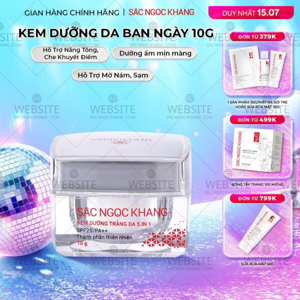 Kem Dưỡng Trắng Da Ban Ngày 5 in 1 SẮC NGỌC KHANG 10g
