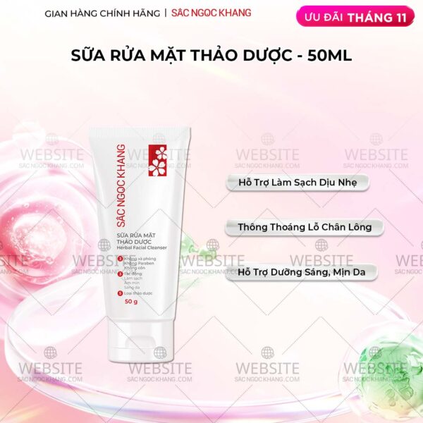 Sữa Rửa Mặt Thảo Dược Sắc Ngọc Khang (Herbal Facial Cleanser) 50g