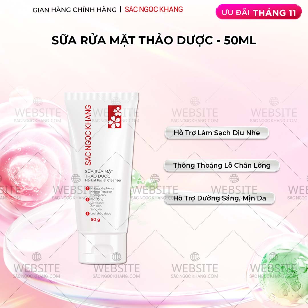 1729621512608910296 Sữa Rửa Mặt Thảo Dược Sắc Ngọc Khang (Herbal Facial Cleanser) 50g - Ảnh 1