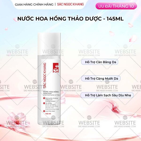 Nước Hoa Hồng Thảo Dược Sắc Ngọc Khang 145ml ( Herbal Toner)