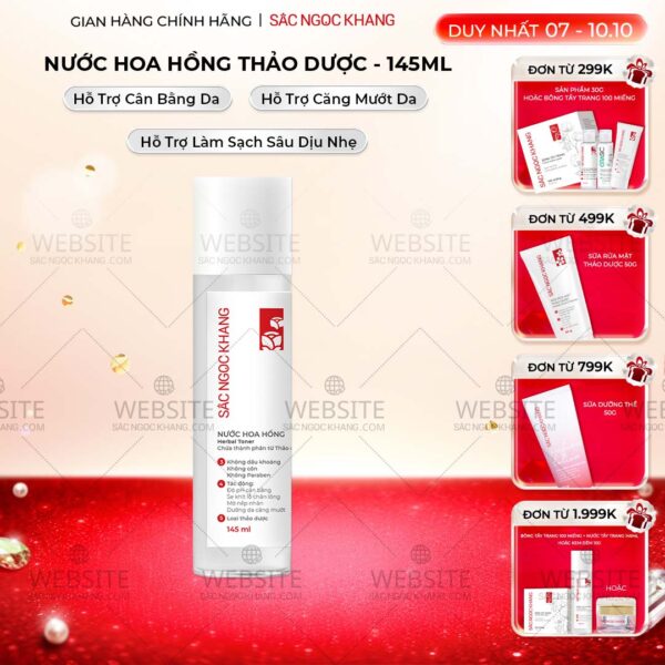Nước Hoa Hồng Thảo Dược Sắc Ngọc Khang 145ml ( Herbal Toner)